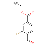 Chemical structure of ethyl 3-fluoro-4-formylbenzoate - CSSB00020640531