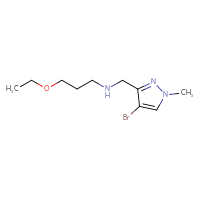 Chemical structure of [(4-bromo-1-methyl-1H-pyrazol-3-yl)methyl](3-ethoxypropyl)amine - CSSB00019664018