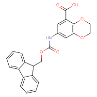 Chemical structure of 7-({[(9H-fluoren-9-yl)methoxy]carbonyl}amino)-2,3-dihydro-1,4-benzodioxine-5-carboxylic acid - CSSB00103149349