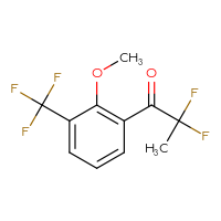 Chemical structure of 2,2-difluoro-1-[2-methoxy-3-(trifluoromethyl)phenyl]propan-1-one - CSSB03574877748