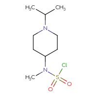 Chemical structure of N-methyl-N-[1-(propan-2-yl)piperidin-4-yl]sulfamoyl chloride - CSSB06259319766