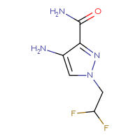 Chemical structure of 4-amino-1-(2,2-difluoroethyl)-1H-pyrazole-3-carboxamide - CSSB00014221783