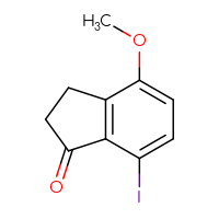 Chemical structure of 7-iodo-4-methoxy-2,3-dihydro-1H-inden-1-one - CSSB00010687893