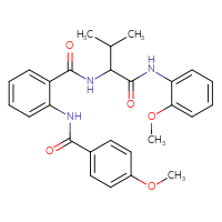 Chemical structure of 4-methoxy-N-[2-({1-[(2-methoxyphenyl)carbamoyl]-2-methylpropyl}carbamoyl)phenyl]benzamide - CSSB00102625767
