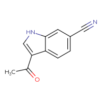Chemical structure of 3-acetyl-1H-indole-6-carbonitrile - CSSB00102528052
