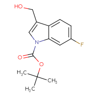 Chemical structure of tert-butyl 6-fluoro-3-(hydroxymethyl)-1H-indole-1-carboxylate - CSSB00010203416