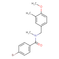Chemical structure of 4-bromo-N-[(4-methoxy-3-methylphenyl)methyl]-N-methylbenzamide - CSSB02074281794