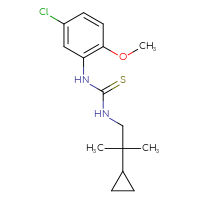 Chemical structure of 1-(5-chloro-2-methoxyphenyl)-3-(2-cyclopropyl-2-methylpropyl)thiourea - CSSB21432444014