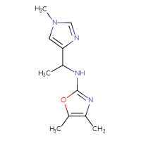 Chemical structure of 4,5-dimethyl-N-[1-(1-methyl-1H-imidazol-4-yl)ethyl]-1,3-oxazol-2-amine - CSSB00123716273