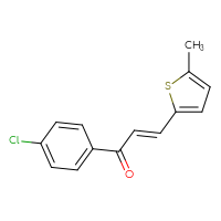 Chemical structure of (2E)-1-(4-chlorophenyl)-3-(5-methylthiophen-2-yl)prop-2-en-1-one - CSSB06633779142