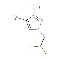 Chemical structure of 1-(2,2-difluoroethyl)-3-methyl-1H-pyrazol-4-amine - CSSB00000089969