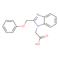 Chemical structure of 2-[2-(phenoxymethyl)-1H-1,3-benzodiazol-1-yl]acetic acid - CSSB00000735090