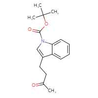 Chemical structure of tert-butyl 3-(3-oxobutyl)-1H-indole-1-carboxylate - CSSB20910767539