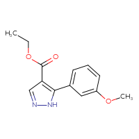 Chemical structure of ethyl 5-(3-methoxyphenyl)-1H-pyrazole-4-carboxylate - CSSB02515422579