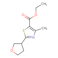 Chemical structure of ethyl 4-methyl-2-(oxolan-3-yl)-1,3-thiazole-5-carboxylate - CSSB00012840633