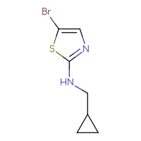 Chemical structure of 5-bromo-N-(cyclopropylmethyl)-1,3-thiazol-2-amine - CSSB00015947861