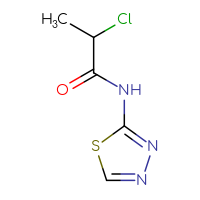 Chemical structure of 2-chloro-N-(1,3,4-thiadiazol-2-yl)propanamide - CSSB00011226643