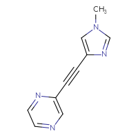 Chemical structure of 2-[2-(1-methyl-1H-imidazol-4-yl)ethynyl]pyrazine - CSSB06385109225