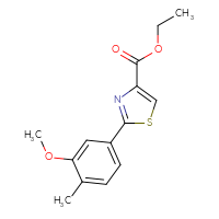 Chemical structure of ethyl 2-(3-methoxy-4-methylphenyl)-1,3-thiazole-4-carboxylate - CSSB02200044651
