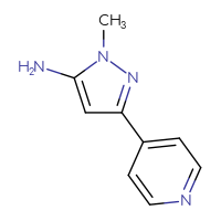 Chemical structure of 1-methyl-3-(pyridin-4-yl)-1H-pyrazol-5-amine - CSSB00000763616