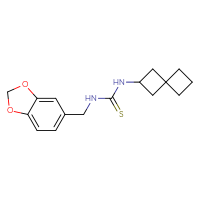 Chemical structure of 1-[(2H-1,3-benzodioxol-5-yl)methyl]-3-{spiro[3.3]heptan-2-yl}thiourea - CSSB01852088442