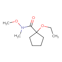 Chemical structure of 1-ethoxy-N-methoxy-N-methylcyclopentane-1-carboxamide - CSSB01991287522