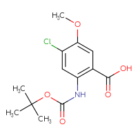 Chemical structure of 2-{[(tert-butoxy)carbonyl]amino}-4-chloro-5-methoxybenzoic acid - CSSB00025779795