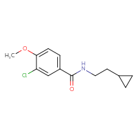 Chemical structure of 3-chloro-N-(2-cyclopropylethyl)-4-methoxybenzamide - CSSB01998167033