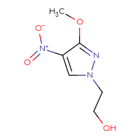 Chemical structure of 2-(3-methoxy-4-nitro-1H-pyrazol-1-yl)ethan-1-ol - CSSB00000084963