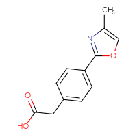 Chemical structure of 2-[4-(4-methyl-1,3-oxazol-2-yl)phenyl]acetic acid - CSSB00021382145