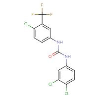 Chemical structure of 3-[4-chloro-3-(trifluoromethyl)phenyl]-1-(3,4-dichlorophenyl)urea - CSSB00121691724