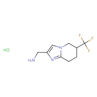 Chemical structure of 1-[6-(trifluoromethyl)-5H,6H,7H,8H-imidazo[1,2-a]pyridin-2-yl]methanamine hydrochloride - CSSB20963520580