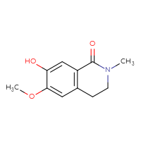 Chemical structure of 7-hydroxy-6-methoxy-2-methyl-1,2,3,4-tetrahydroisoquinolin-1-one - CSSB00010290778