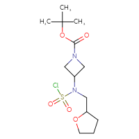 Chemical structure of tert-butyl 3-[(chlorosulfonyl)[(oxolan-2-yl)methyl]amino]azetidine-1-carboxylate - CSSB06259295635