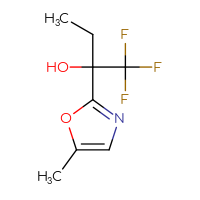 Chemical structure of 1,1,1-trifluoro-2-(5-methyl-1,3-oxazol-2-yl)butan-2-ol - CSSB20845791046