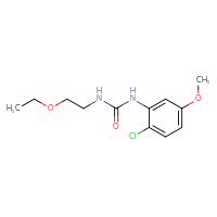 Chemical structure of 1-(2-chloro-5-methoxyphenyl)-3-(2-ethoxyethyl)urea - CSSB02006267768
