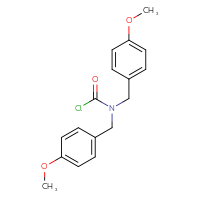 Chemical structure of N,N-bis[(4-methoxyphenyl)methyl]carbamoyl chloride - CSSB21224774384