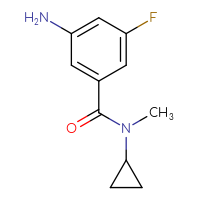 Chemical structure of 3-amino-N-cyclopropyl-5-fluoro-N-methylbenzamide - CSSB00012941457