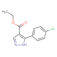 Chemical structure of ethyl 5-(4-chlorophenyl)-1H-pyrazole-4-carboxylate - CSSB00102632756