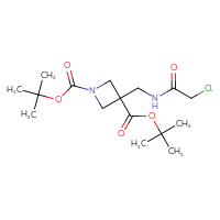 Chemical structure of 1,3-di-tert-butyl 3-[(2-chloroacetamido)methyl]azetidine-1,3-dicarboxylate - CSSB21332093277