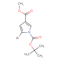 Chemical structure of 1-tert-butyl 3-methyl 5-bromo-1H-pyrrole-1,3-dicarboxylate - CSSB00010173351