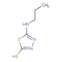 Chemical structure of 5-(propylamino)-1,3,4-thiadiazole-2-thiol - CSSB00000203834