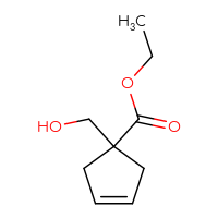 Chemical structure of ethyl 1-(hydroxymethyl)cyclopent-3-ene-1-carboxylate - CSSB14801769638