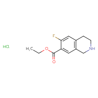 Chemical structure of ethyl 6-fluoro-1,2,3,4-tetrahydroisoquinoline-7-carboxylate hydrochloride - CSSB21043417993