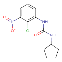 Chemical structure of 1-(2-chloro-3-nitrophenyl)-3-cyclopentylurea - CSSB02018196971