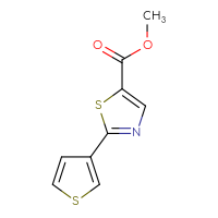 Chemical structure of methyl 2-(thiophen-3-yl)-1,3-thiazole-5-carboxylate - CSSB00011968860
