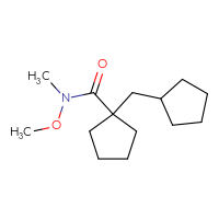Chemical structure of 1-(cyclopentylmethyl)-N-methoxy-N-methylcyclopentane-1-carboxamide - CSSB05215641416