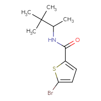 Chemical structure of 5-bromo-N-(3,3-dimethylbutan-2-yl)thiophene-2-carboxamide - CSSB00011968165
