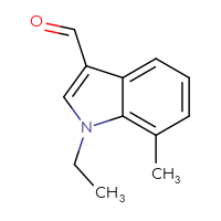 Chemical structure of 1-ethyl-7-methyl-1H-indole-3-carbaldehyde - CSSB00000106785