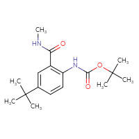 Chemical structure of tert-butyl N-[4-tert-butyl-2-(methylcarbamoyl)phenyl]carbamate - CSSB21043418813